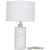 imageDeco 79 Marble Thick Stand Table Lamp with Drum Shade 15quot x 15quot x 26quot WhiteWhite