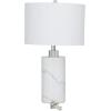 imageDeco 79 Marble Thick Stand Table Lamp with Drum Shade 15quot x 15quot x 26quot WhiteWhite
