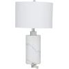 imageDeco 79 Marble Thick Stand Table Lamp with Drum Shade 15quot x 15quot x 26quot WhiteWhite