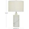 imageDeco 79 Marble Thick Stand Table Lamp with Drum Shade 15quot x 15quot x 26quot WhiteWhite