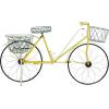 imageDeco 79 Metal Bike Indoor Outdoor Plantstand Indoor Outdoor Wire Floral Scrolled Plant Shelf with Basket and Saddle Bag Planters Plant Stand 56quot x 21quot x 31quot BrownYellow