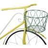 imageDeco 79 Metal Bike Indoor Outdoor Plantstand Indoor Outdoor Wire Floral Scrolled Plant Shelf with Basket and Saddle Bag Planters Plant Stand 56quot x 21quot x 31quot BrownYellow