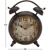 imageDeco 79 Metal Clock with Bell Style Top 10quot x 4quot x 13quot BlackBlack