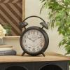 imageDeco 79 Metal Clock with Bell Style Top 10quot x 4quot x 13quot BlackBlack