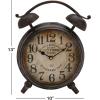 imageDeco 79 Metal Clock with Bell Style Top 10quot x 4quot x 13quot BlackBlack