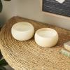imageDeco 79 Metal Decorative Candle Apple CinnamonCreamy Vanilla Swirl Scented Textured 9oz 2 Wick Aromatherapy Candle with White Wax Set of 2 Wax Aromatherapy Candle 4quot W 2quot H Multi ColoredBeige