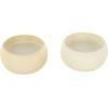 imageDeco 79 Metal Decorative Candle Apple CinnamonCreamy Vanilla Swirl Scented Textured 9oz 2 Wick Aromatherapy Candle with White Wax Set of 2 Wax Aromatherapy Candle 4quot W 2quot H Multi ColoredBeige