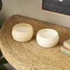 imageDeco 79 Metal Decorative Candle Apple CinnamonCreamy Vanilla Swirl Scented Textured 9oz 2 Wick Aromatherapy Candle with White Wax Set of 2 Wax Aromatherapy Candle 4quot W 2quot H Multi ColoredBeige