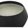 imageDeco 79 Metal Decorative Candle Tangerine Splash Scented Textured 30oz 3 Wick Aromatherapy Candle with White Wax Wax Aromatherapy Candle 4quot x 4quot x 2quot CreamBlack