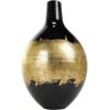 imageDeco 79 Metal Decorative Vase Abstract Centerpiece Vase with Gold Detailing Flower Vase for Home Decoration 8quot x 8quot x 13quot BlackSMALL SIZE