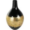 imageDeco 79 Metal Decorative Vase Abstract Centerpiece Vase with Gold Detailing Flower Vase for Home Decoration 8quot x 8quot x 13quot BlackSMALL SIZE