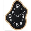 imageDeco 79 Metal Decorative Wall Clock Wavy Wall Clock for Home with Brown Frame and White Accents Wall Clock for Room 25quot x 2quot x 32quot Black