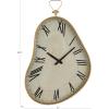 imageDeco 79 Metal Decorative Wall Clock Wavy Wall Clock for Home with Gold Frame and Black Accents Wall Clock for Room 17quot x 3quot x 25quot White