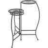 imageDeco 79 Metal Floral Indoor Outdoor Plantstand Indoor Outdoor 3 Tier Plant Shelf Plant Stand 24quot x 18quot x 18quot BrownBlack