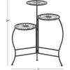 imageDeco 79 Metal Floral Indoor Outdoor Plantstand Indoor Outdoor 3 Tier Plant Shelf Plant Stand 24quot x 18quot x 18quot BrownBlack