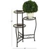 imageDeco 79 Metal Floral Indoor Outdoor Plantstand Indoor Outdoor 3 Tier Plant Shelf Plant Stand 24quot x 18quot x 18quot BrownBrown
