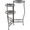 imageDeco 79 Metal Floral Indoor Outdoor Plantstand Indoor Outdoor 3 Tier Plant Shelf Plant Stand 24quot x 18quot x 18quot BrownBrown