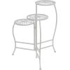 imageDeco 79 Metal Floral Indoor Outdoor Plantstand Indoor Outdoor 3 Tier Plant Shelf Plant Stand 24quot x 18quot x 18quot BrownWhite