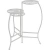 imageDeco 79 Metal Floral Indoor Outdoor Plantstand Indoor Outdoor 3 Tier Plant Shelf Plant Stand 24quot x 18quot x 18quot BrownWhite