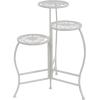 imageDeco 79 Metal Floral Indoor Outdoor Plantstand Indoor Outdoor 3 Tier Plant Shelf Plant Stand 24quot x 18quot x 18quot BrownWhite