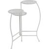 imageDeco 79 Metal Floral Indoor Outdoor Plantstand Indoor Outdoor 3 Tier Plant Shelf Plant Stand 24quot x 18quot x 18quot BrownWhite