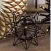 imageDeco 79 Metal Geometric Decorative Sculpture Home Decor Statue with Gold Accents Accent Figurine 7quot x 7quot x 7quot Black