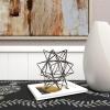 imageDeco 79 Metal Geometric Decorative Sculpture Home Decor Statue with Gold Accents Accent Figurine 7quot x 7quot x 7quot Black