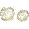 imageDeco 79 Metal Geometric Decorative Sculpture Layered Orb Home Decor Statues Set of 2 Accent Figurines 9quot 7quotW Gold