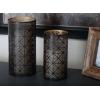 imageDeco 79 Metal Geometric Indoor Outdoor Candle Lantern Decorative Lantern Candle Holder Set of 3 Lantern 12quot 10quot 6quotH Dark Brown