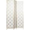 imageDeco 79 Metal Geometric Partition Room Divider Screen Hinged Foldable Partition 3 Panel Privacy Screen Room Partition 57quot x 1quot x 79quot BrassBrass
