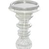 imageDeco 79 Metal Handmade Decorative Candle Holder Turned Style Pillar Candle Stand Set of 2 Candlestick Holder 9quot 12quotH Silver