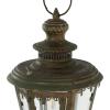 imageDeco 79 Metal Indoor Outdoor Candle Lantern Lighthouse Style Decorative Lantern Candle Holder with Ring Handle Lantern 8quot x 8quot x 16quot BrownBrown