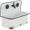 imageDeco 79 Metal Indoor Outdoor Wall Planter Indoor Outdoor Sink Hanging Planter with Bronze Hardware and Distressed Accents Set of 2 Plant Hanger 17quot 13quotW WhiteWhite