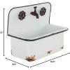 imageDeco 79 Metal Indoor Outdoor Wall Planter Indoor Outdoor Sink Hanging Planter with Bronze Hardware and Distressed Accents Set of 2 Plant Hanger 17quot 13quotW WhiteWhite