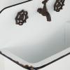 imageDeco 79 Metal Indoor Outdoor Wall Planter Indoor Outdoor Sink Hanging Planter with Bronze Hardware and Distressed Accents Set of 2 Plant Hanger 17quot 13quotW WhiteWhite