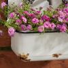 imageDeco 79 Metal Indoor Outdoor Wall Planter Indoor Outdoor Sink Hanging Planter with Bronze Hardware and Distressed Accents Set of 2 Plant Hanger 17quot 13quotW WhiteWhite