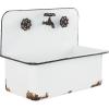 imageDeco 79 Metal Indoor Outdoor Wall Planter Indoor Outdoor Sink Hanging Planter with Bronze Hardware and Distressed Accents Set of 2 Plant Hanger 17quot 13quotW WhiteWhite