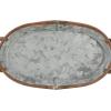imageDeco 79 Metal Living Room Decor Tray Galvanized Ottoman Tray Set of 3 Serving Tray 14quot 22quot 28quotW Gray