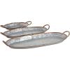 imageDeco 79 Metal Living Room Decor Tray Galvanized Ottoman Tray Set of 3 Serving Tray 14quot 22quot 28quotW Gray