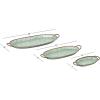 imageDeco 79 Metal Living Room Decor Tray Galvanized Ottoman Tray Set of 3 Serving Tray 14quot 22quot 28quotW Gray
