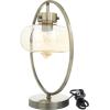 imageDeco 79 Metal Room Accent Lamp Circular Framed Table Lamp with Hanging Glass Shade Lamp 14quot x 8quot x 15quot Gold