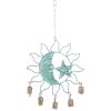 imageDeco 79 Metal Sun and Moon Windchime with Bells 13quot x 11quot x 1quot Turquoise