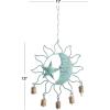 imageDeco 79 Metal Sun and Moon Windchime with Bells 13quot x 11quot x 1quot Turquoise