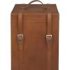 imageDeco 79 Modern Leather Rectangle Wine Holder 9quot x 10quot x 16quot TanBrown