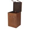 imageDeco 79 Modern Leather Rectangle Wine Holder 9quot x 10quot x 16quot TanBrown
