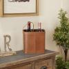 imageDeco 79 Modern Leather Wine Holder CONVENIENTLY SIZED Dark BlueTan