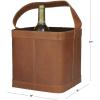 imageDeco 79 Modern Leather Wine Holder CONVENIENTLY SIZED Dark BlueTan