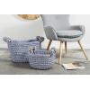 imageDeco 79 Polyester Round Storage Basket with Handles Set of 2 13quot 11quotH GrayGray