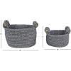 imageDeco 79 Polyester Round Storage Basket with Handles Set of 2 13quot 11quotH GrayGray