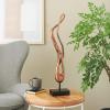 imageDeco 79 Polystone Abstract Decorative Sculpture Abstract Home Decor Statue with Rectangle Black Base Accent Figurine 6quot x 4quot x 28quot BronzeBronze